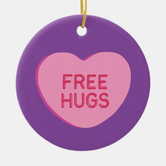 Free Hugs Ceramic Ornament (Front)