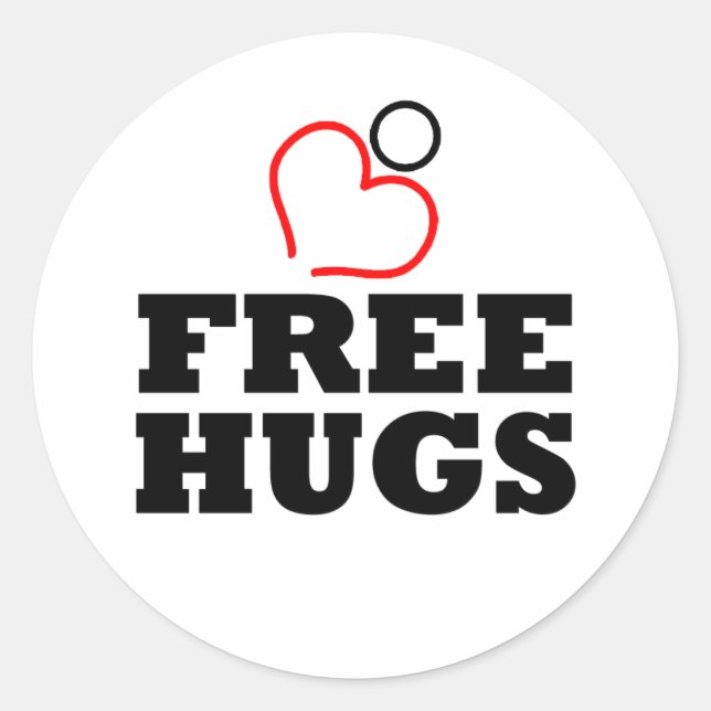 Free Hugs Classic Round Sticker (Front)