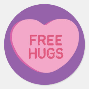 Free Hugs Classic Round Sticker