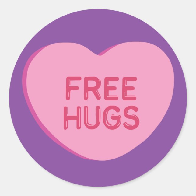 Free Hugs Classic Round Sticker (Front)