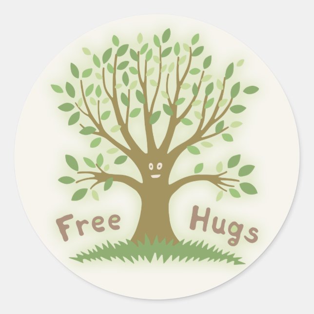 Free Hugs Classic Round Sticker (Front)
