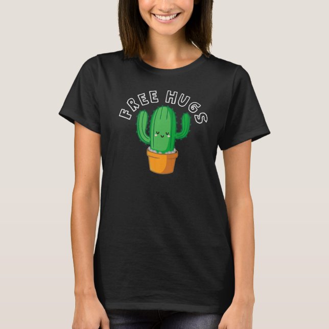 Free Hugs - Cute Cactus. Cactus Lovers Premium T-Shirt (Front)