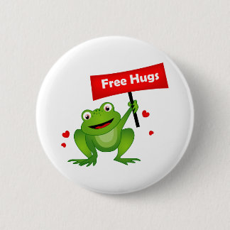 free hugs cute frog 6 cm round badge