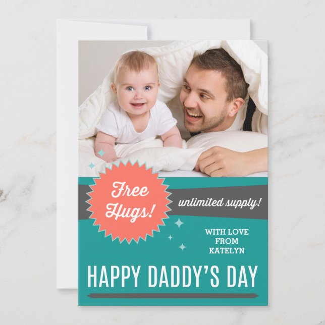 Free Hugs Father's Day Flat Card (Front)