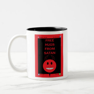Free Hugs From Satan Two-Tone Coffee Mug