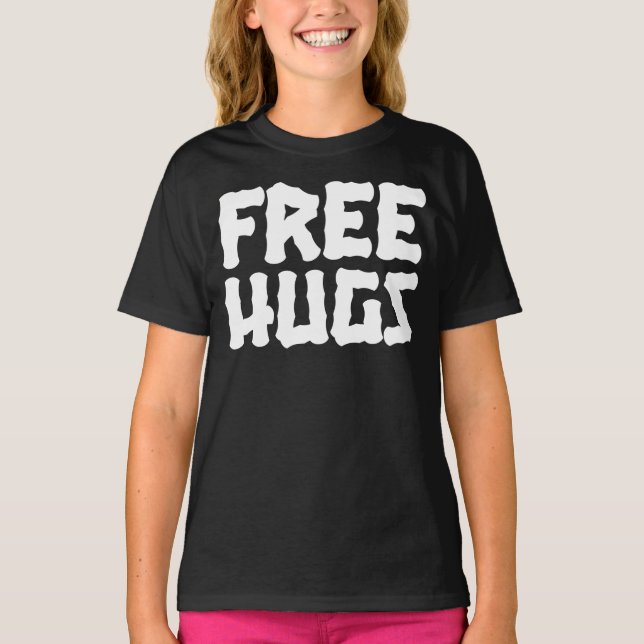 Free Hugs Girls American Apparel Raglan Sweatshirt T-Shirt (Front)