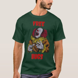 Free Hugs Halloween Evil Killer Scary Clown Horror T-Shirt
