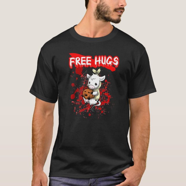 Free Hugs Halloween Sarcasm Scary Creepy Costume H T-Shirt (Front)