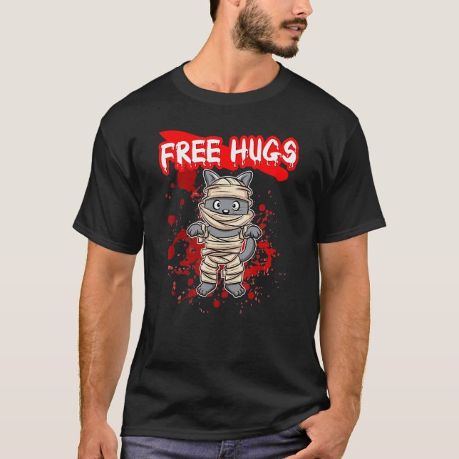 Free Hugs Halloween Sarcasm Scary Creepy Costume H T-Shirt (Front)