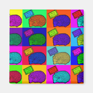 Free Hugs Hedgehog Colourful Pop Art Popart Magnet