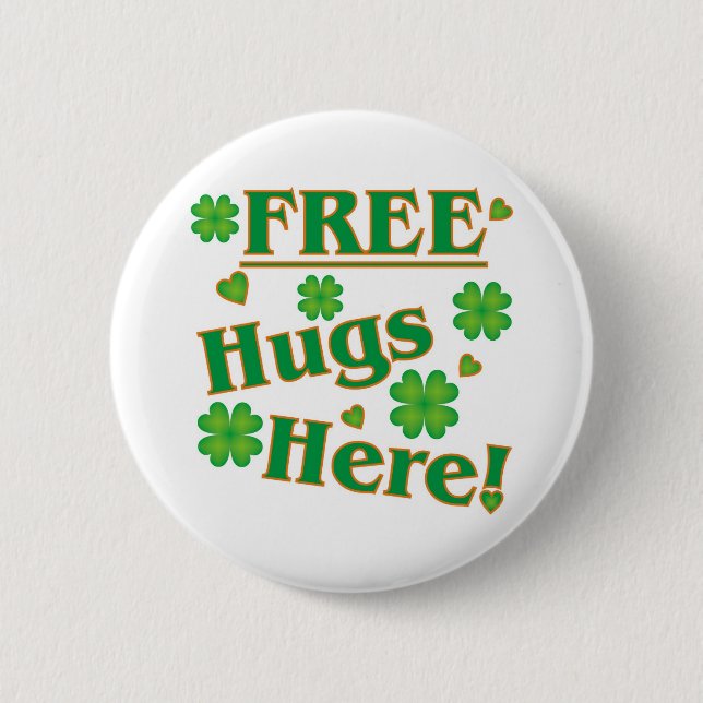 Free Hugs Here! 6 Cm Round Badge (Front)