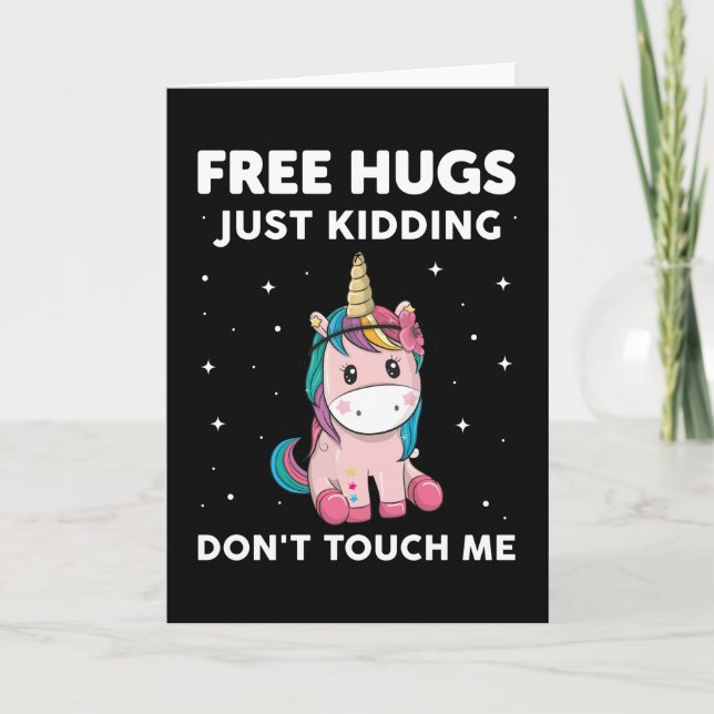 Free Hugs Just Kidding Dont Touch Me Card (Front)