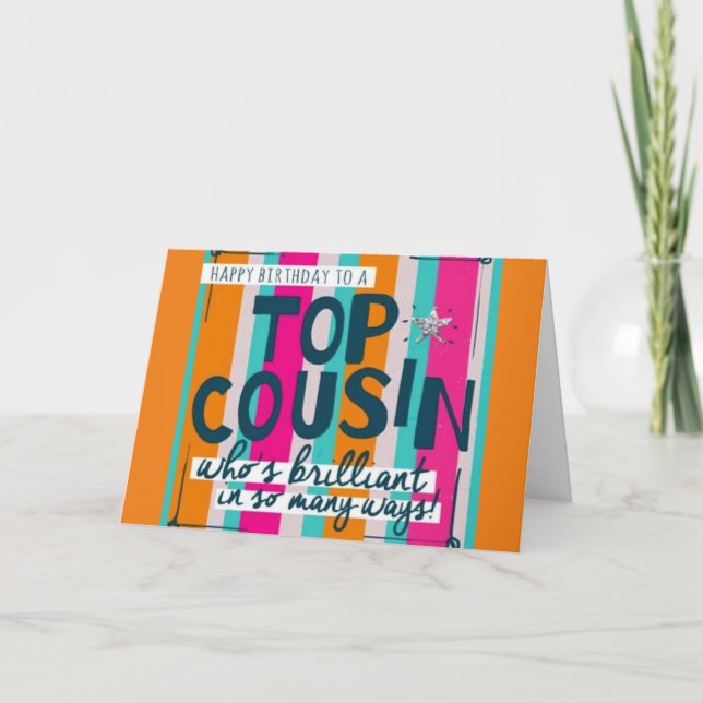 **FREE HUGS KISSES AND BIRTHDAY WISHES** COUSIN CARD (Front)