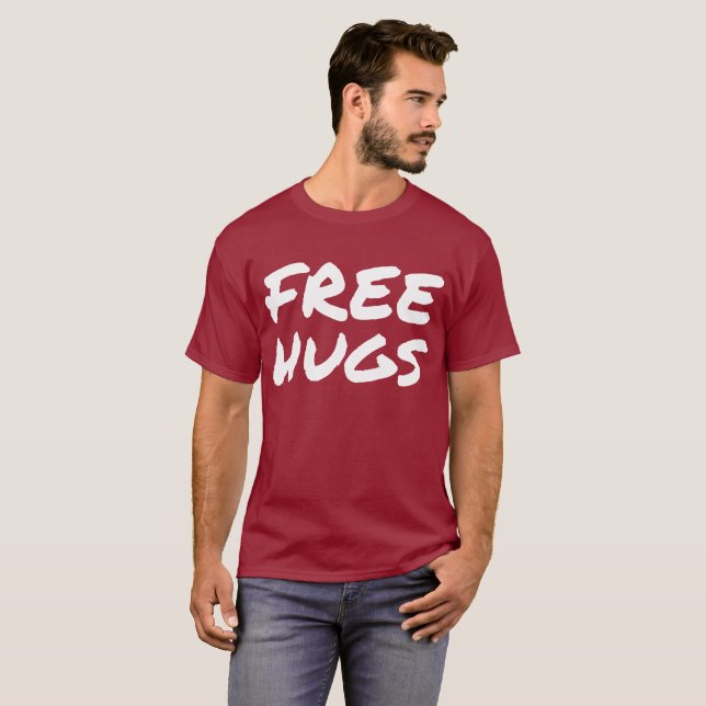 Free Hugs Men's Basic Dark T-Shirt (Front Full)