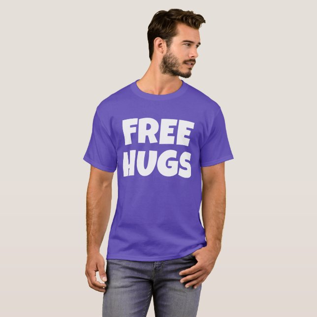 Free Hugs Men's Basic Dark T-Shirt (Front Full)