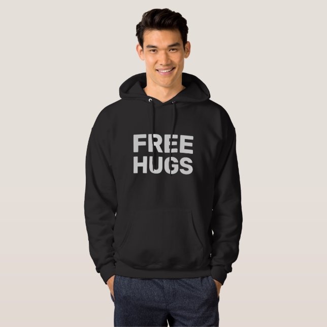 Free Hugs Men's Basic Hooded Sweatshirt (Front Full)
