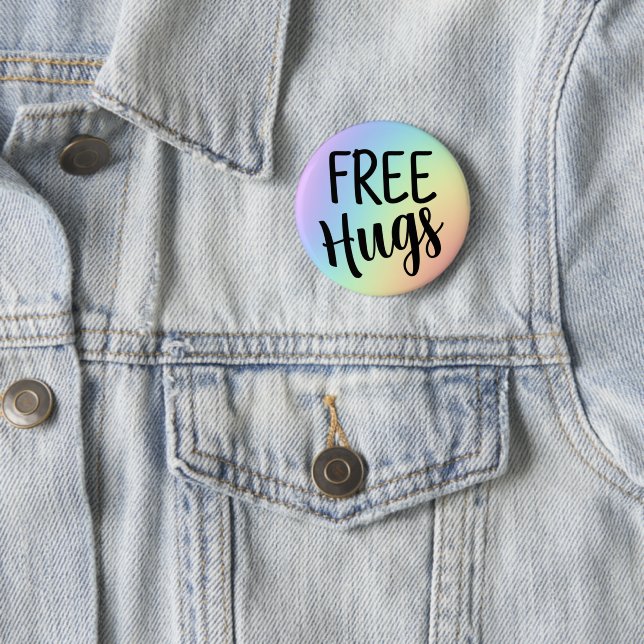 Free Hugs Rainbow Button (In Situ)