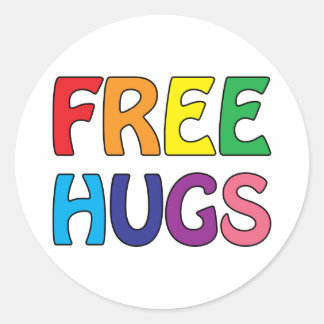 Free Hugs Round Sticker