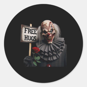 Free Hugs Scary Clown Valentine Halloween Horror 1 Classic Round Sticker