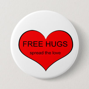 Free Hugs Spread Love 7.5 Cm Round Badge