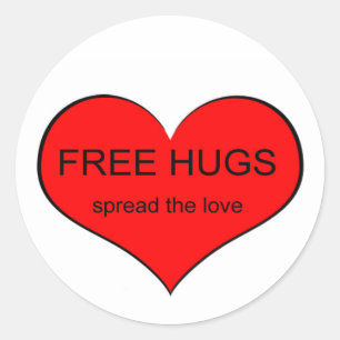 Free Hugs Spread Love Classic Round Sticker
