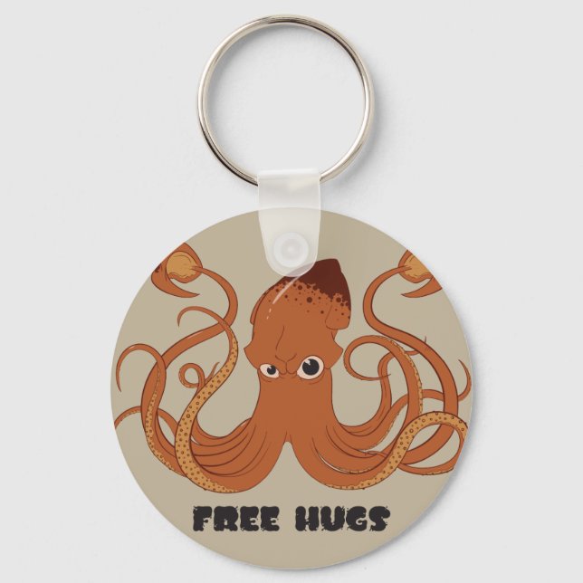 Free Hugs Squid Keychain (Front)