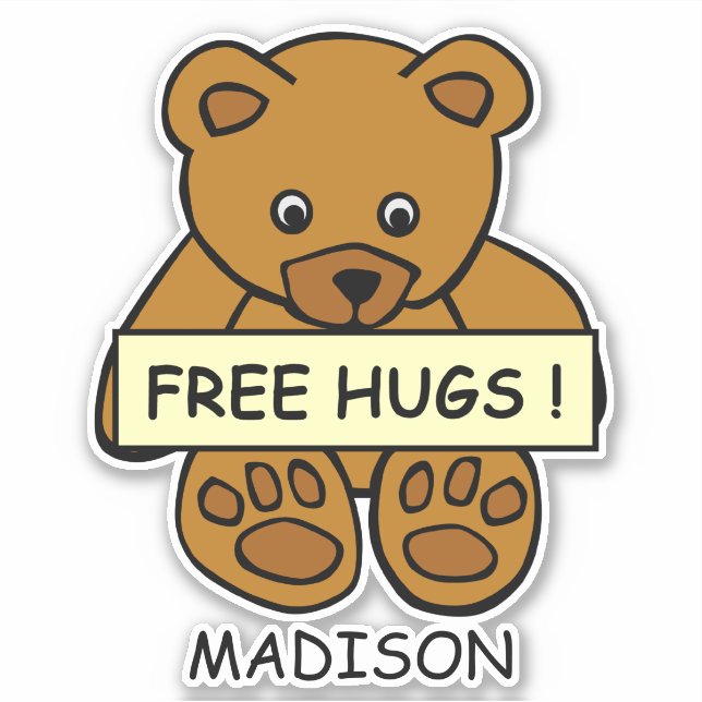 Free Hugs Teddy custom name (Front)