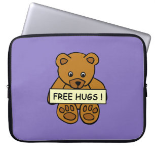 Free Hugs Teddy laptop sleeves