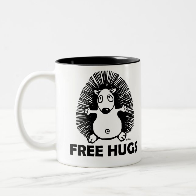 Free hugs Two-Tone coffee mug (Left)