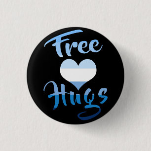 Free Hugs with Heart 3 Cm Round Badge