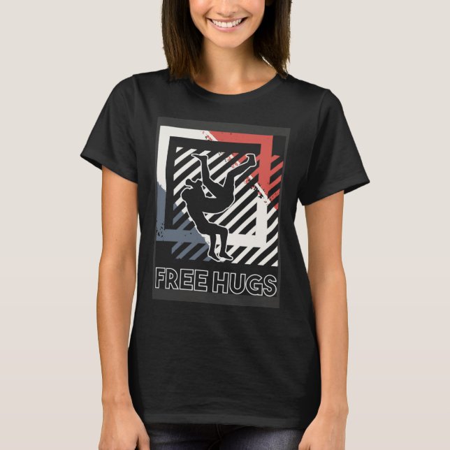 Free Hus Cuddle Embrace Professional Wrestling Coa T-Shirt (Front)