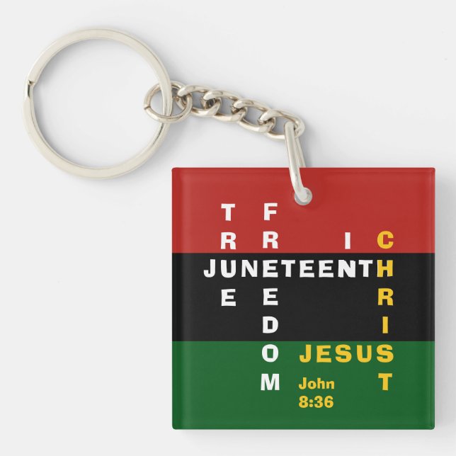 Free Indeed Christian Juneteenth Key Ring (Front)