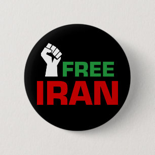 Free Iran Anti Iran War 6 Cm Round Badge