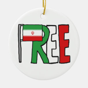 Free Iran Ceramic Ornament