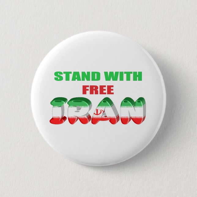 Free Iran Design 6 Cm Round Badge (Front)