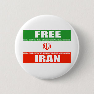 FREE IRAN Flag 6 Cm Round Badge