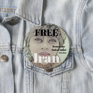 FREE IRAN REMEMBER Mahsa Amini Button