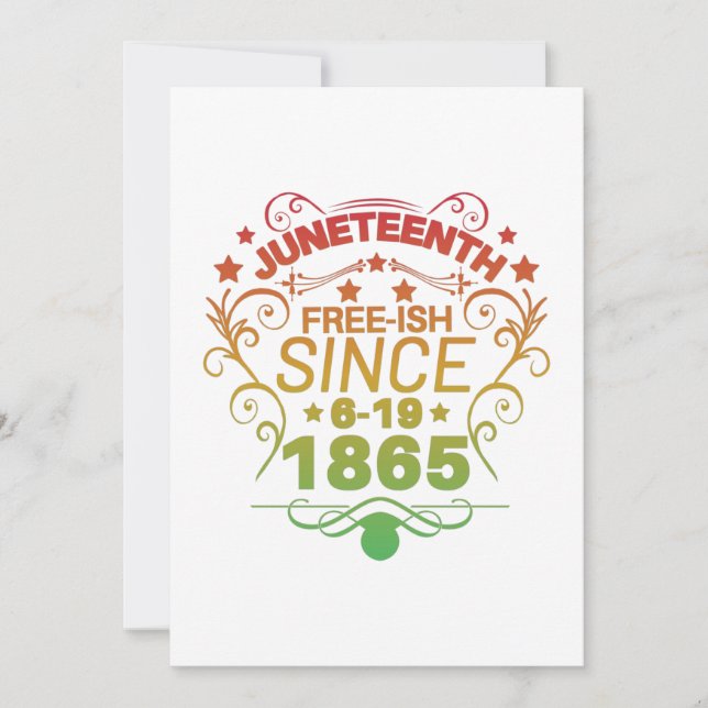 Free-ish Since 1865 Juneteenth Freedom Save The Date (Front)