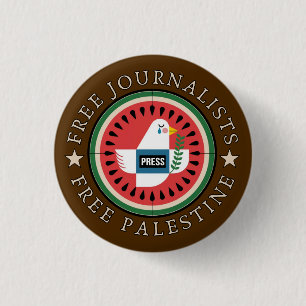 Free Jounalists Free Palestine 3 Cm Round Badge