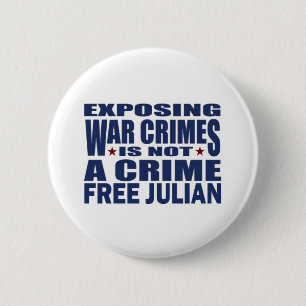 Free Julian Assange - WikiLeaks 6 Cm Round Badge