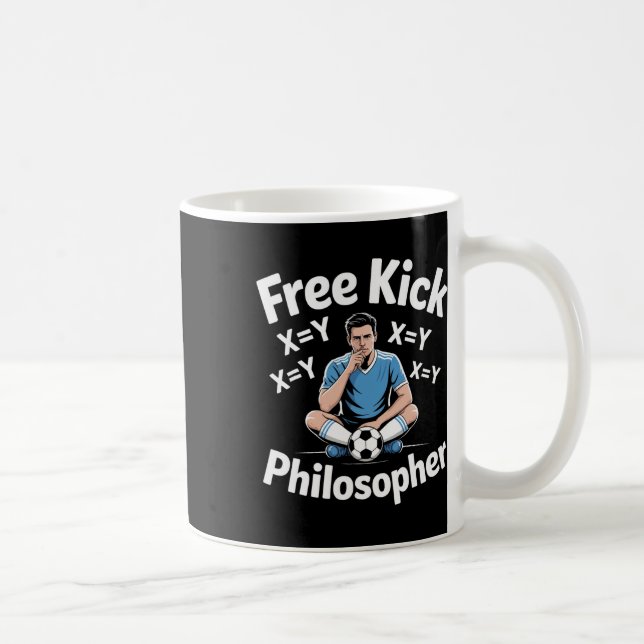 Free Kick Philosopher Soccer Math Humor _1  Coffee Mug (Right)