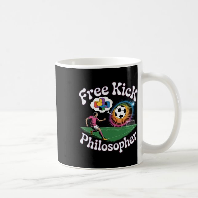 Free Kick Philosopher Soccer Math Humor  Coffee Mug (Right)