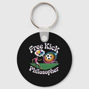 Free Kick Philosopher Soccer Math Humor Key Ring