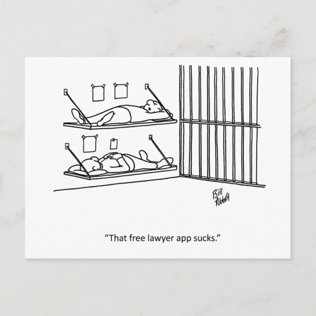 Free Lawyer App Sucks Postcard (Front)