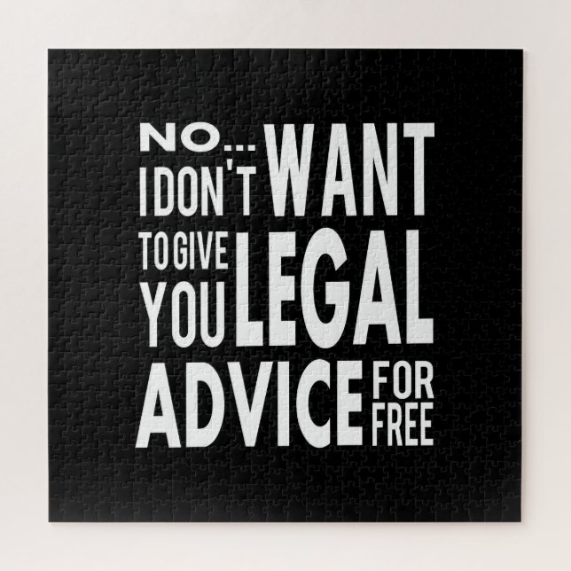 Free Legal Advice - Funny Lawyer Quote Jigsaw Puzzle (Horizontal)