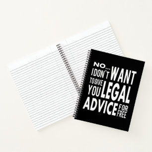Free Legal Advice - Funny Lawyer Quote Notebook