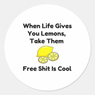 Free Lemons Classic Round Sticker