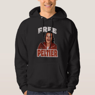 FREE LEONARD PELTIER portrait prison retro used lo Hoodie