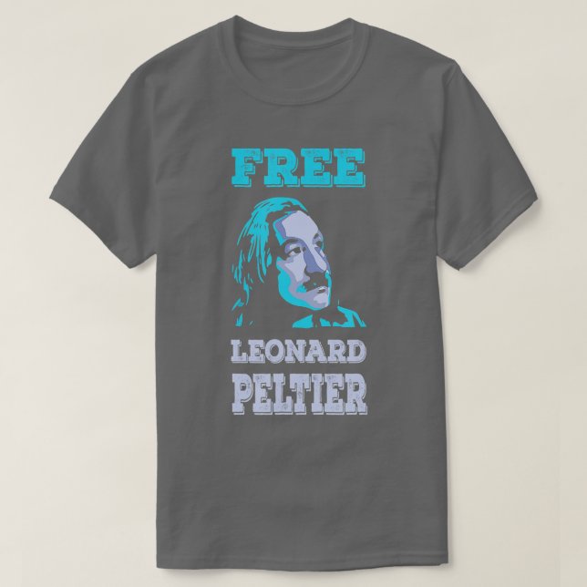 FREE LEONARD PELTIER vintage turquoise  T-Shirt (Design Front)