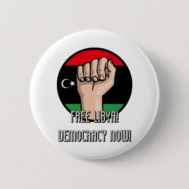 FREE LIBYA 6 CM ROUND BADGE (Front)